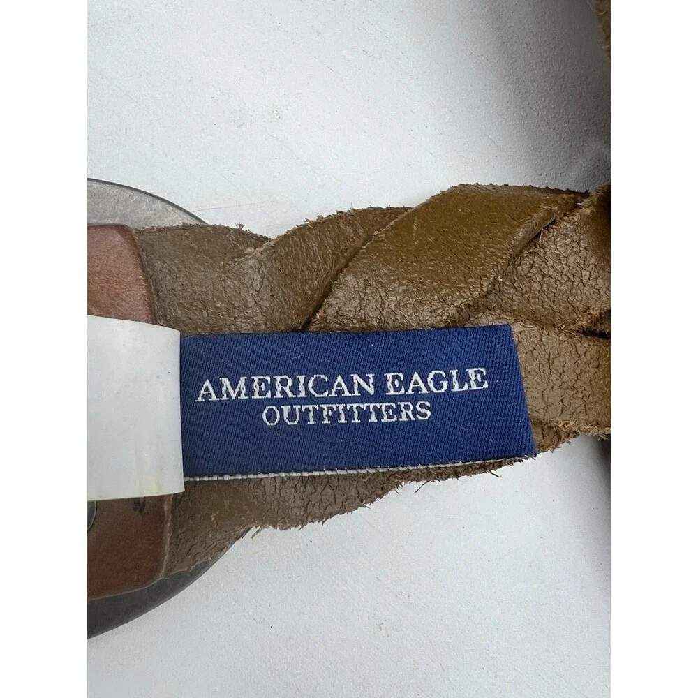 American Eagle Outfitters Women's Braided Belt Brown XL Adjustable Buckle